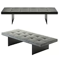 Modern Tufted Sofa Bench With Soft Upholstery And Metal Legs Design