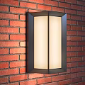 Modern Wall Lamps Mounted on Red Brick Wall with Black Frame and White Shade