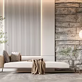 Modern chaise longue sofa combination 3d model