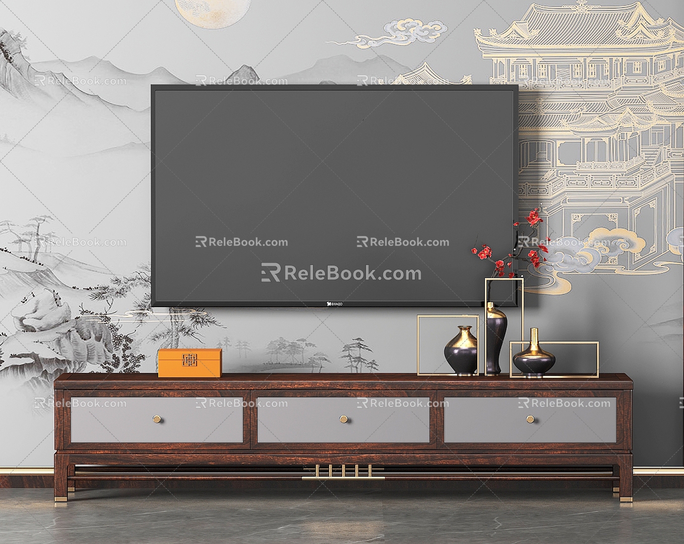 New Chinese TV Cabinet 3d model