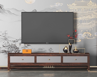 New Chinese TV Cabinet 3d model