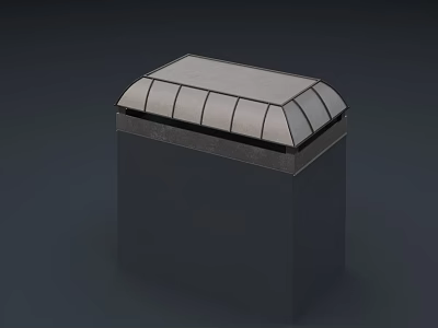 Modern Grey Air Conditioner Air Outlet With Grille Design And Rectangular Structure 3d model