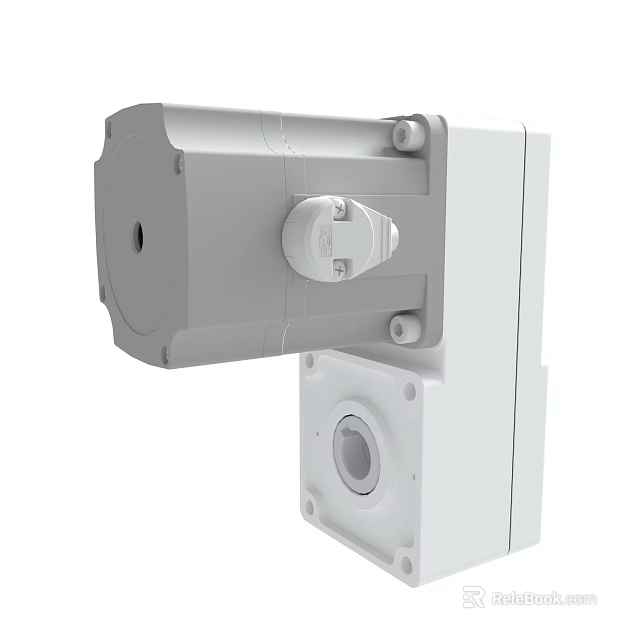 White Industrial Gearbox Mechanical Device With Casing And Connection Joints 3d model 