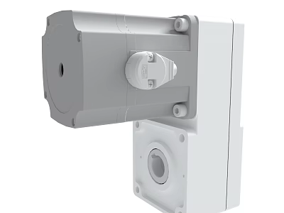White Industrial Gearbox Mechanical Device With Casing And Connection Joints 3d model