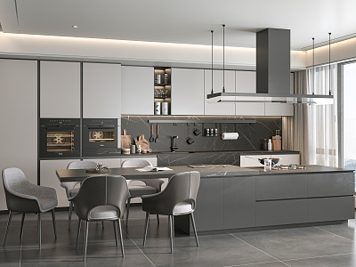 Open kitchen Modern kitchen 3d model