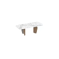 Modern Marble Dining Table With Unique Geometric Legs And Smooth Surface