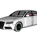 White Audi Sedan With Modern Sleek Exterior And Black Alloy Wheels