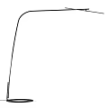 Modern Floor Lamp With Curved Pole Circular Base And Slim Light Head 3d model