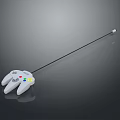 White Wired Game Controller With Colored Buttons For Computer Gaming Use