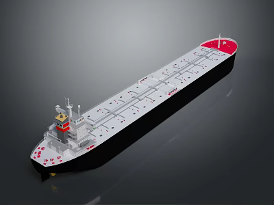 Modern Cargo Ship Design Featuring White Black Hull Red Bow And Neatly Arranged Deck Areas 3d model