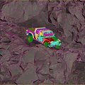 Off Road Vehicle Tackling Steep Rocky Terrain During Mountain Adventure