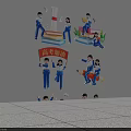 Inspirational High School Exam Wall Decor With Motivational Banner And Student Figures