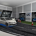 R Track Experience Indoor Scene With Golf R Scirocco And Cones On Track Layout