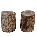 Stone Wood Stumps With Natural Bark Texture For Rustic Home Decoration