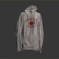 Gray Hoodie With Red JUDU FOOTBALL Print For Casual Daily Wear