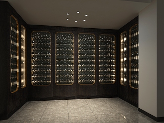 Modern Wine Cellar Solid Wood Red Wine Cellar Cold Storage Room Constant Temperature Room Constant Temperature Cabinet Display Cabinet Cold Storage Cabinet Red Wine Cellar 3d model