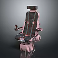 Pink Furniture Chair With Seatbelt And Armrests On Metal Base