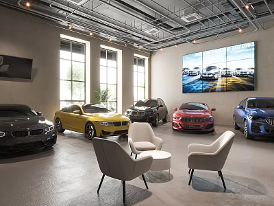 Hyundai 4S shop BMW car showroom 3d model
