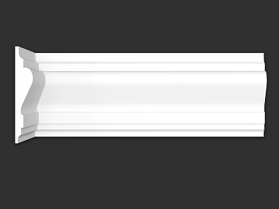 White Decorative Architectural Molding for Interior Design with Detailed Edges and Smooth Finish 3d model