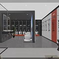 Modern Bathroom Showroom Interior Design With Sanitary Ware Toilets And Shower Heads