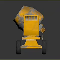 Yellow Portable Concrete Mixer With Wheels And Control Panel Frame