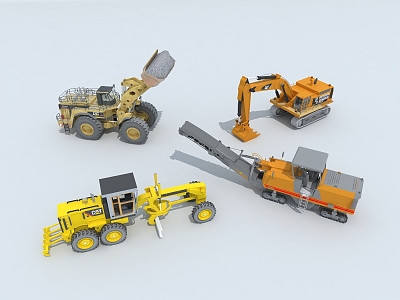 Engineering vehicle road repair engineering vehicle excavator forklift 3d model