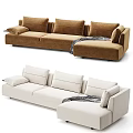 Modern Modular Sofa Set With Plush Pillows And Cozy Throw Blanket 3d model