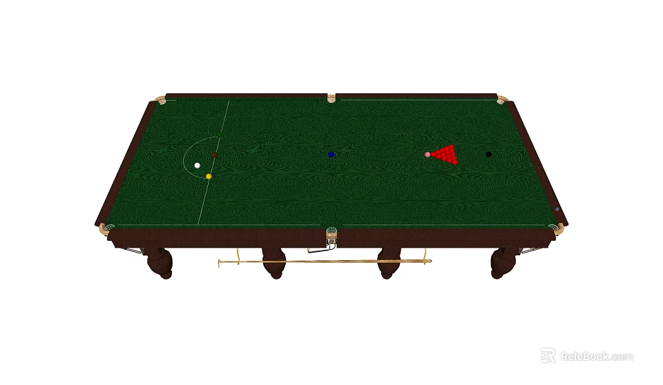 High Quality Billiard Table With Green Felt Surface And Colored Balls For Sports Activities 3d model 