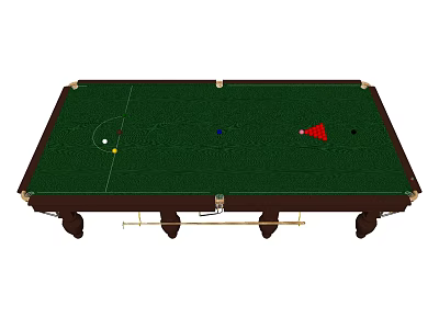 High Quality Billiard Table With Green Felt Surface And Colored Balls For Sports Activities 3d model