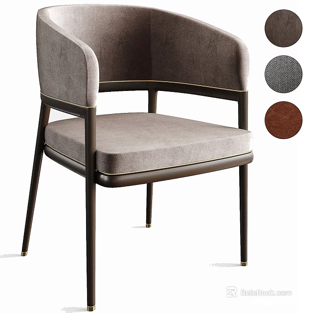 Modern Leisure Chair With Gray Fabric Upholstery And Metal Frame Design Details 3d model 