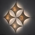 Modern White Geometric Wall Light With Petal Shaped Panels And Soft Lighting Effect 3d model