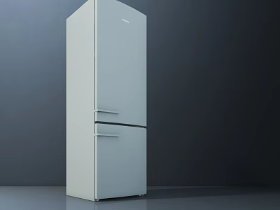 Sleek White Double Door Refrigerator With Modern Design For Home Kitchen Appliance 3d model
