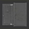 Gray Metal Storage Cabinet With Open Door And Shelves Inside For Home Use