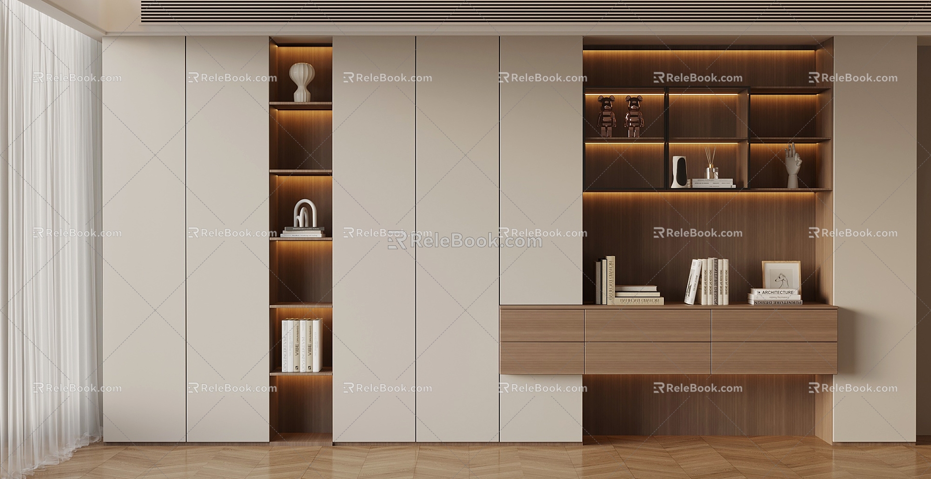 04 Bookcase Modern Bookcase 3d model