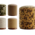 Various Design Shoe Stools With Velvet Upholstery And Wooden Base For Home Decor