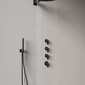 Black Wall Mounted Shower System With Multiple Spray Nozzles And Smooth Water Flow 3d model
