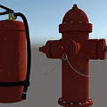Red Fire Safety Equipment With Hydrant And Extinguisher For Emergency Use