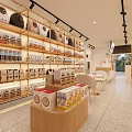 Modern Bakery Shop Interior With Pastry Shelves And Display Screen