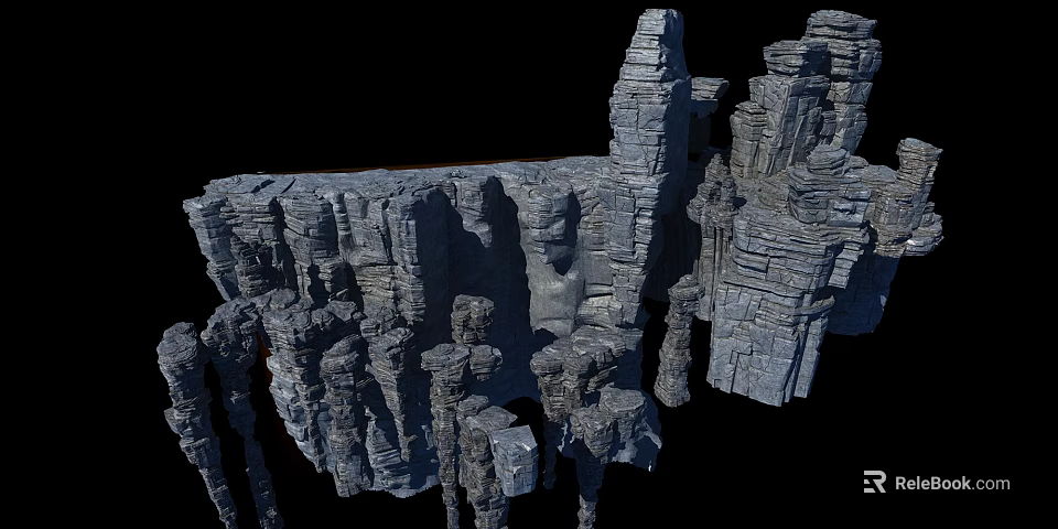 Artistic Garden Ornaments Featuring Natural Stone Structures And Rock Details 3d model 