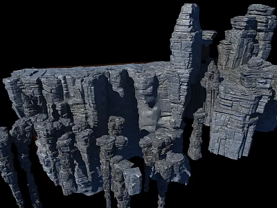 Artistic Garden Ornaments Featuring Natural Stone Structures And Rock Details 3d model