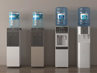 Floor Standing Water Dispensers With Large Water Bottles In Various Styles 3d model