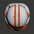 Weapon Silver Helmet With Red Stripes And Tactical Combat Design