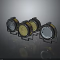 Sleek Car Alloy Wheels With Gold Accents Displayed On Black Reflective Surface