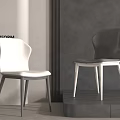 Poliform Modern White And Gray Dining Chairs In Sleek Minimalist Interior