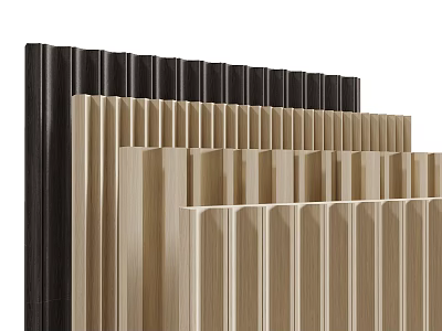 Layered Wall Paneling In Multiple Neutral Colors 3d model