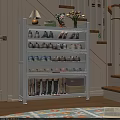 Spacious White Multi Layer Shoe Cabinet With Transparent Dustproof Doors For Home Entryway Shoe Organization