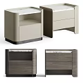 Modern Sleek Bedside Tables with Marble Top Drawers and Open Shelves
