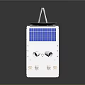 3D Rendered Satellite Model Featuring Blue Solar Panels White Structure And Circular Top Antenna Component
