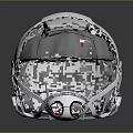 White Riddell Football Helmet With Protective Facemask And Sports Equipment Design