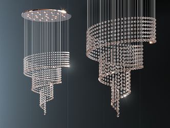 Light Luxury Crystal Chandelier 3d model